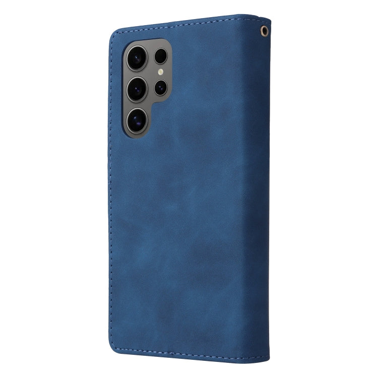 For Galaxy S25 Ultra 5G Multifunctional Frosted Zipper Wallet Leather Phone Case