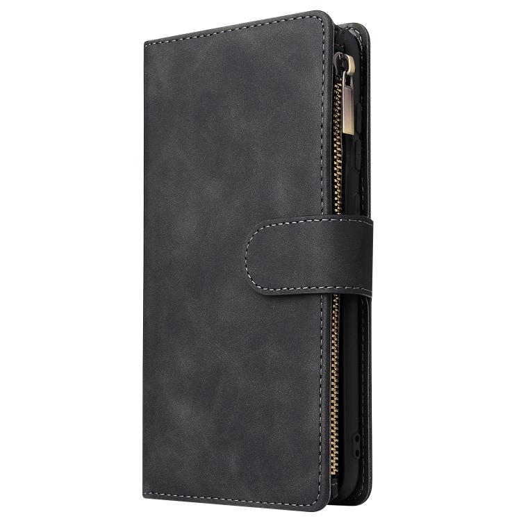 For Galaxy S25 Edge 5G Multifunctional Frosted Zipper Wallet Leather Phone Case