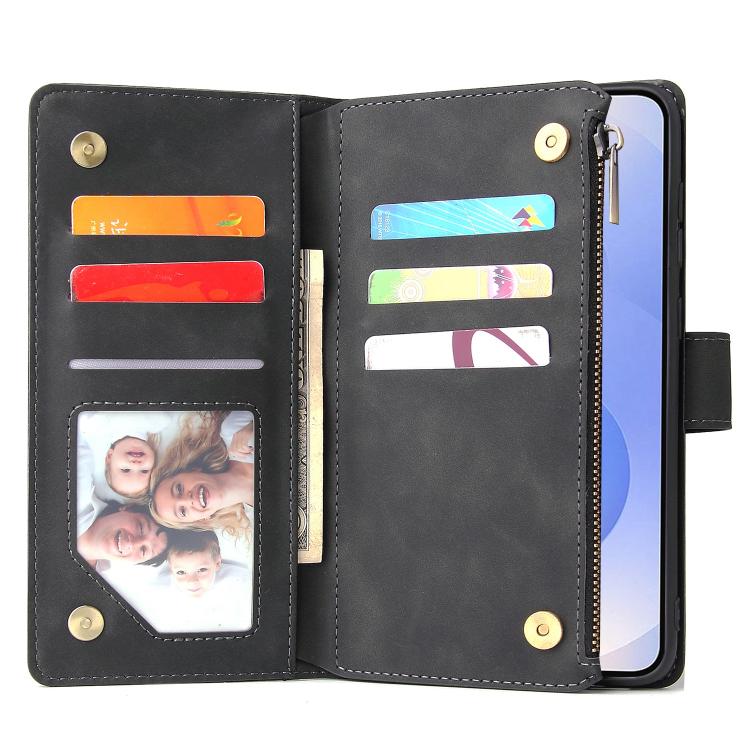 For Galaxy S25 Edge 5G Multifunctional Frosted Zipper Wallet Leather Phone Case