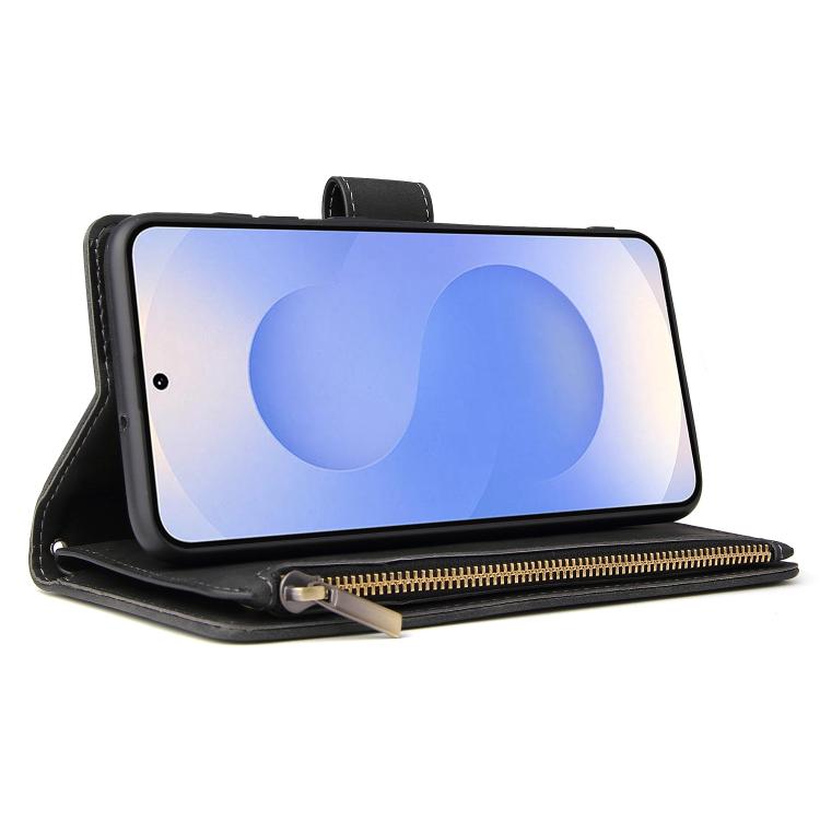 For Galaxy S25 Edge 5G Multifunctional Frosted Zipper Wallet Leather Phone Case