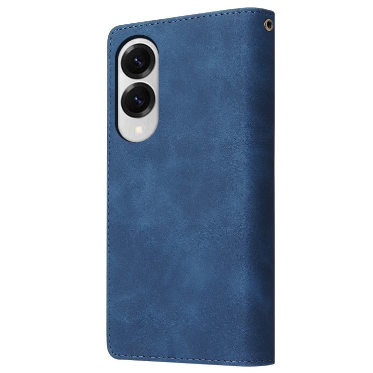 For Galaxy S25 Edge 5G Multifunctional Frosted Zipper Wallet Leather Phone Case