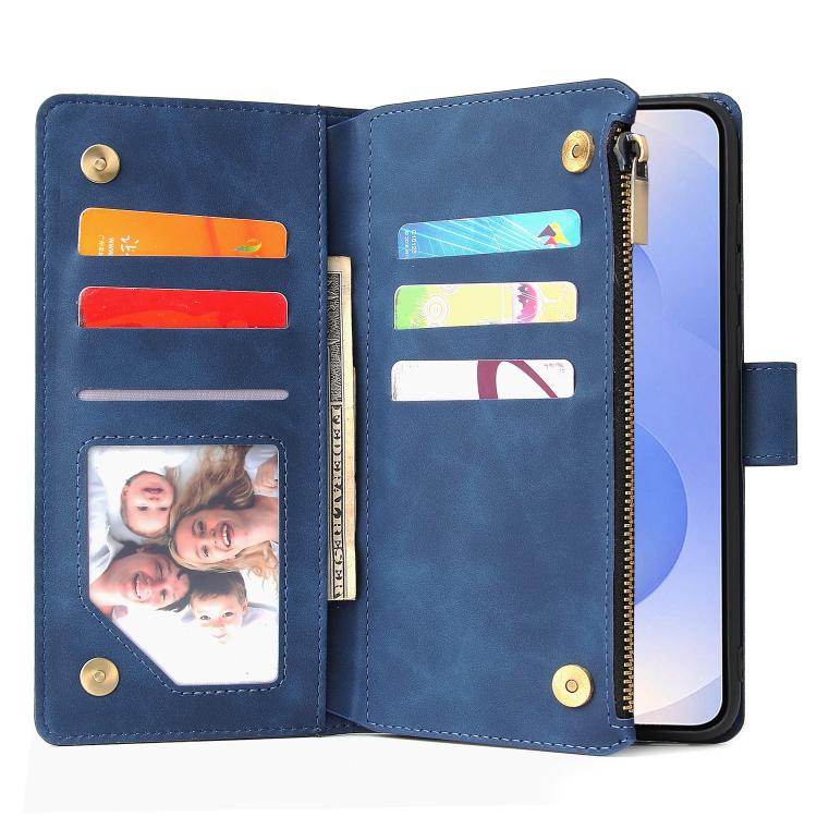 For Galaxy S25 Edge 5G Multifunctional Frosted Zipper Wallet Leather Phone Case
