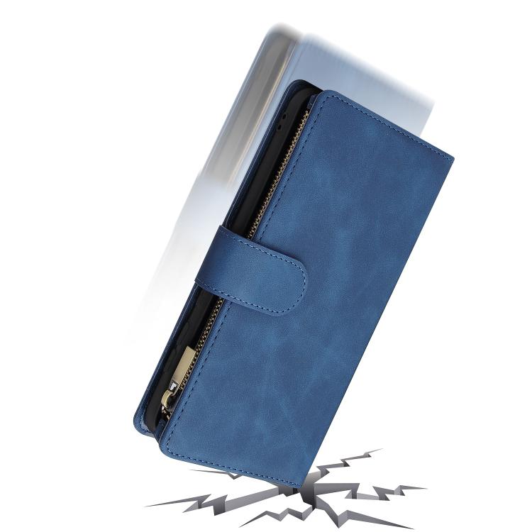 For Galaxy S25 Edge 5G Multifunctional Frosted Zipper Wallet Leather Phone Case