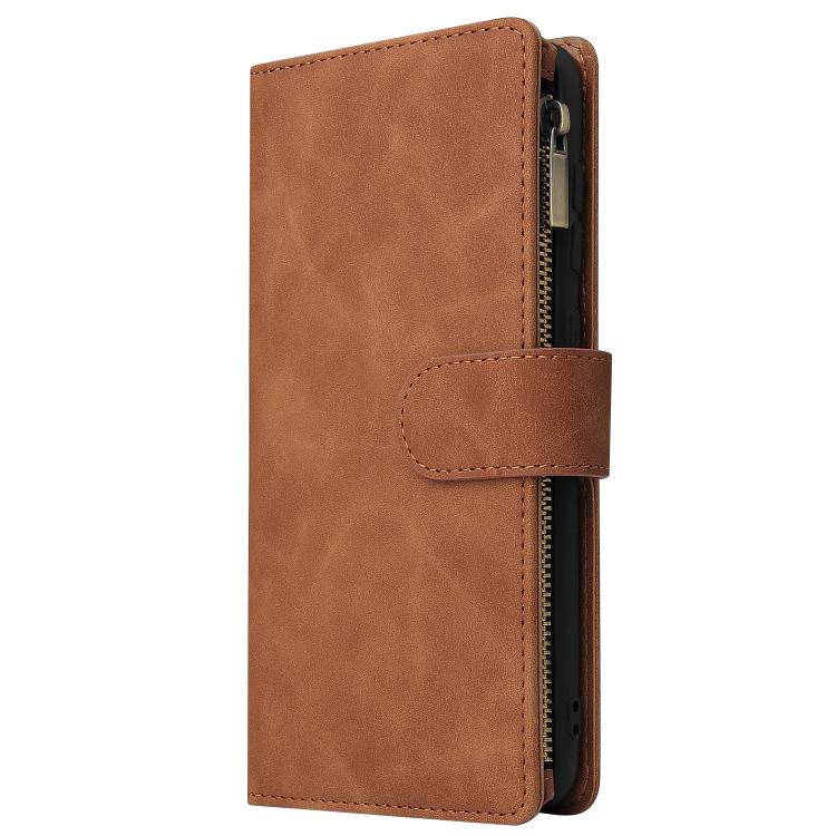 For Galaxy S25 Edge 5G Multifunctional Frosted Zipper Wallet Leather Phone Case