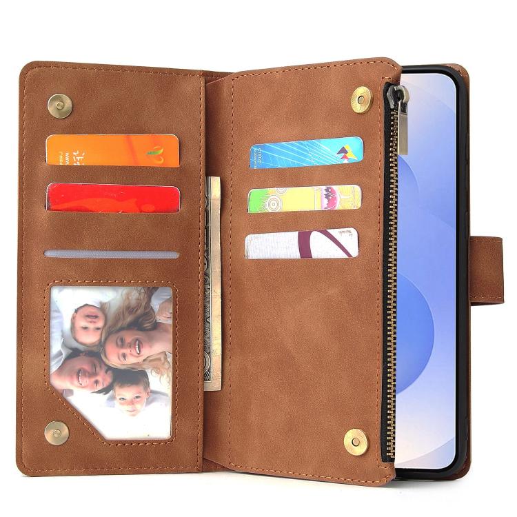 For Galaxy S25 Edge 5G Multifunctional Frosted Zipper Wallet Leather Phone Case
