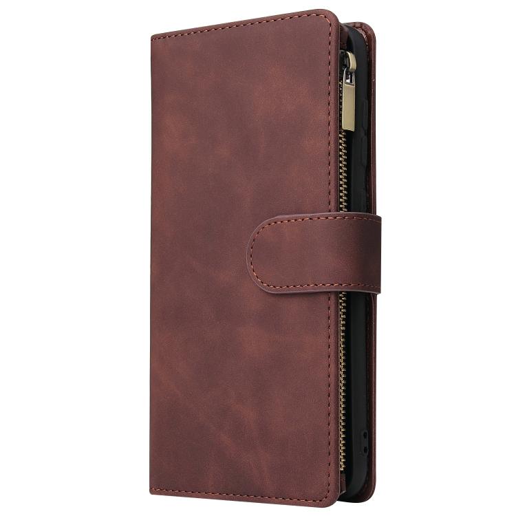 For Galaxy S25 Edge 5G Multifunctional Frosted Zipper Wallet Leather Phone Case