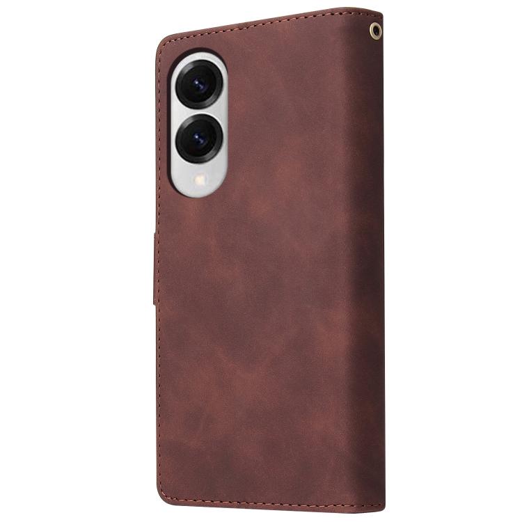For Galaxy S25 Edge 5G Multifunctional Frosted Zipper Wallet Leather Phone Case