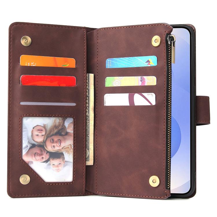 For Galaxy S25 Edge 5G Multifunctional Frosted Zipper Wallet Leather Phone Case