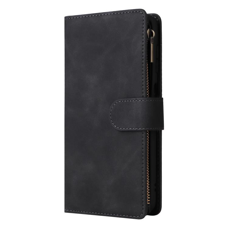 For Galaxy S24 FE 5G Multifunctional Frosted Zipper Wallet Leather Phone Case