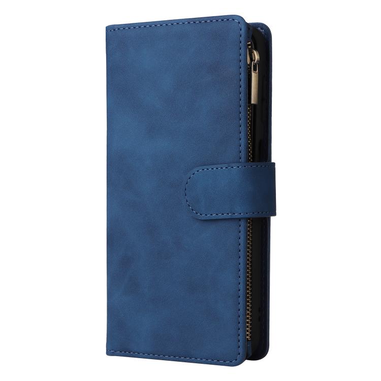 For Galaxy S24 FE 5G Multifunctional Frosted Zipper Wallet Leather Phone Case