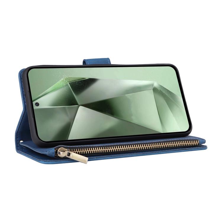 For Galaxy S24 FE 5G Multifunctional Frosted Zipper Wallet Leather Phone Case