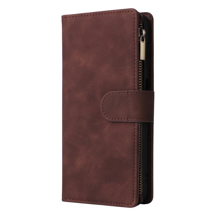 For Galaxy S24 FE 5G Multifunctional Frosted Zipper Wallet Leather Phone Case