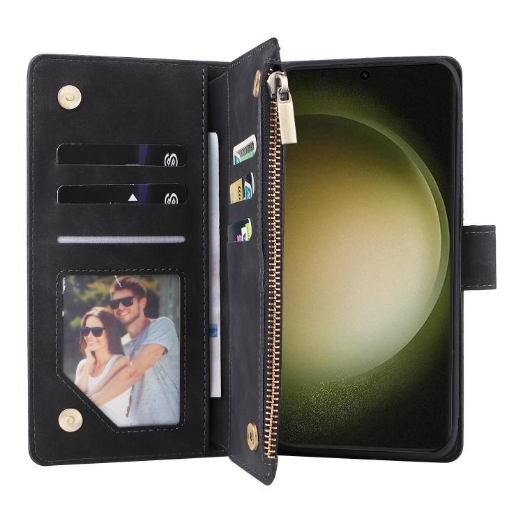 For Galaxy S23 FE 5G Multifunctional Frosted Zipper Wallet Leather Phone Case