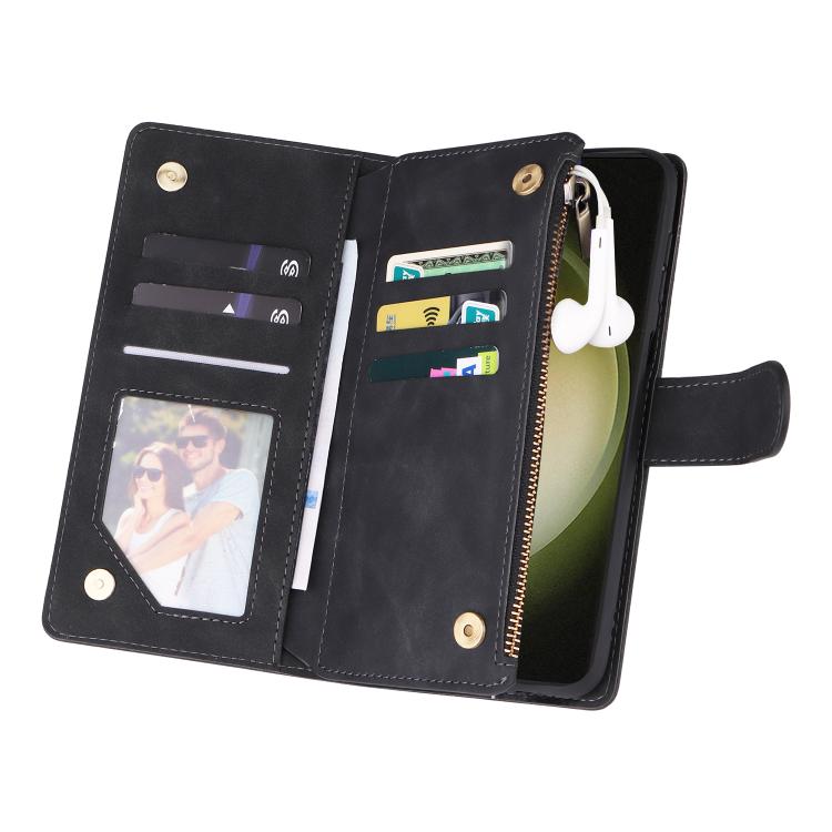 For Galaxy S23 FE 5G Multifunctional Frosted Zipper Wallet Leather Phone Case