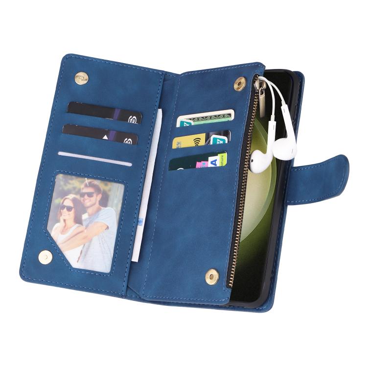For Galaxy S23 FE 5G Multifunctional Frosted Zipper Wallet Leather Phone Case