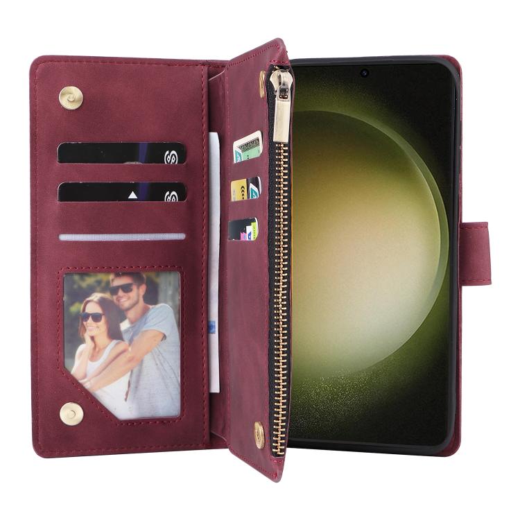 For Galaxy S23 FE 5G Multifunctional Frosted Zipper Wallet Leather Phone Case