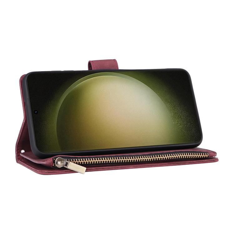 For Galaxy S23 FE 5G Multifunctional Frosted Zipper Wallet Leather Phone Case