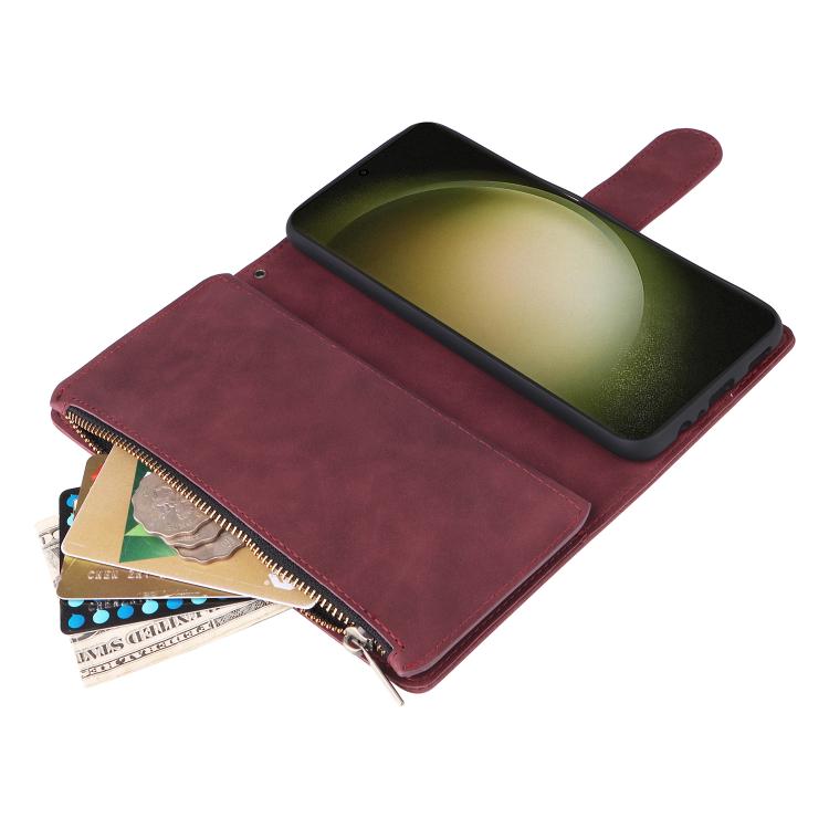For Galaxy S23 FE 5G Multifunctional Frosted Zipper Wallet Leather Phone Case
