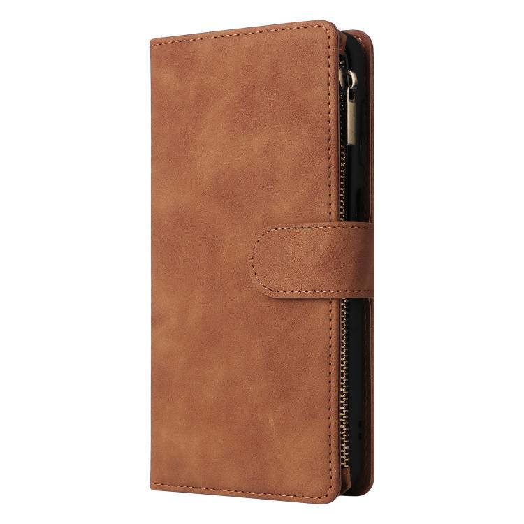 For Galaxy S23 FE 5G Multifunctional Frosted Zipper Wallet Leather Phone Case