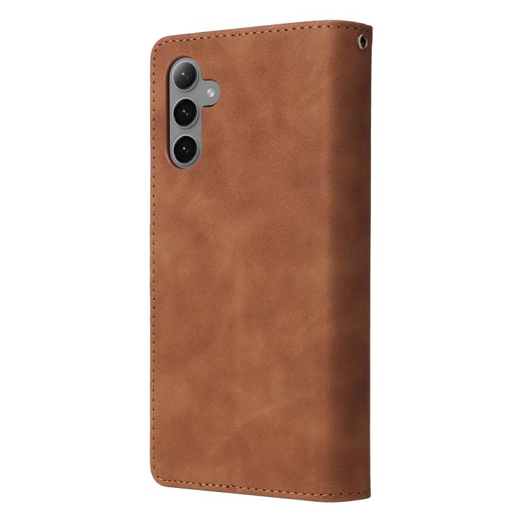 For Galaxy S23 FE 5G Multifunctional Frosted Zipper Wallet Leather Phone Case