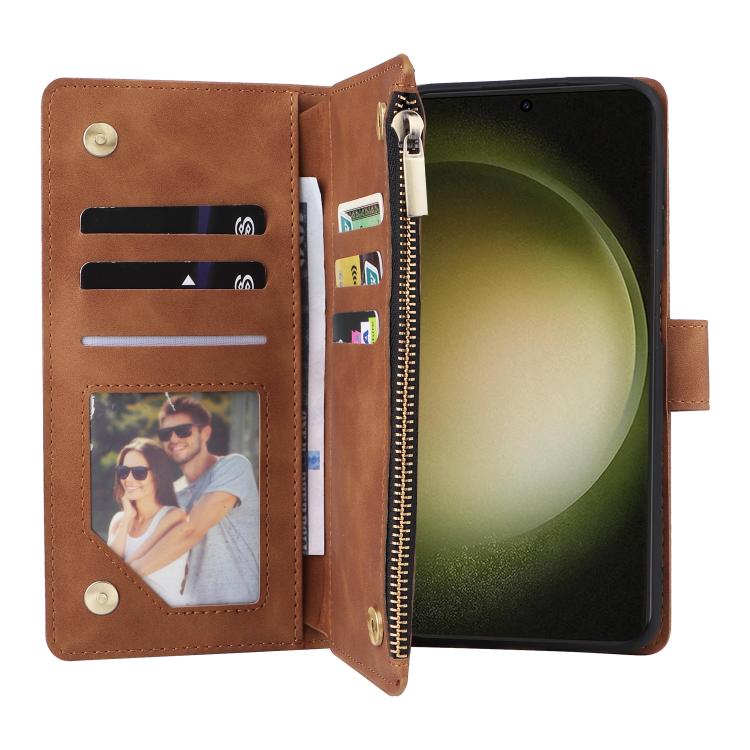 For Galaxy S23 FE 5G Multifunctional Frosted Zipper Wallet Leather Phone Case