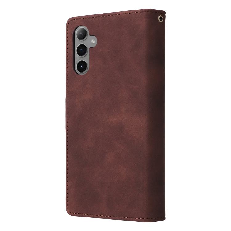 For Galaxy S23 FE 5G Multifunctional Frosted Zipper Wallet Leather Phone Case