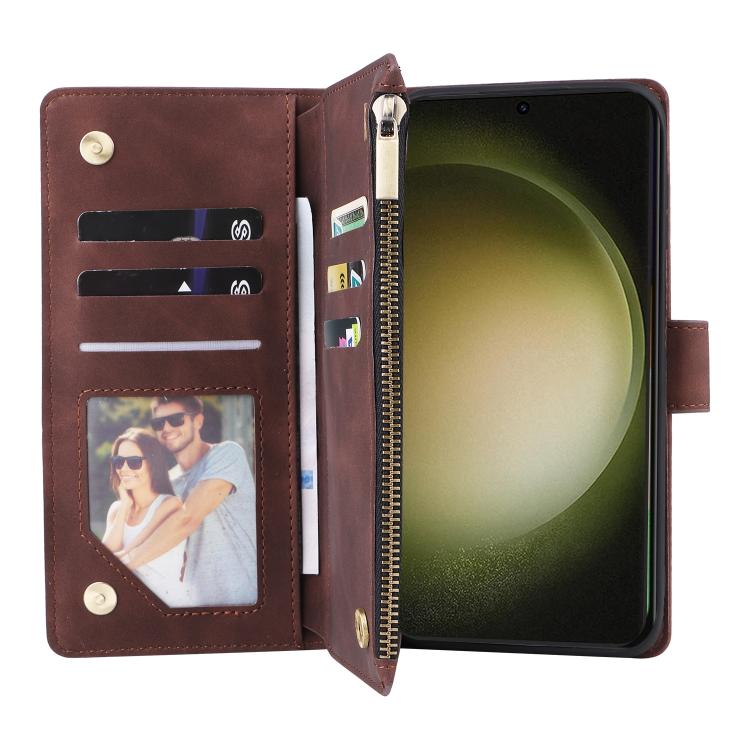 For Galaxy S23 FE 5G Multifunctional Frosted Zipper Wallet Leather Phone Case