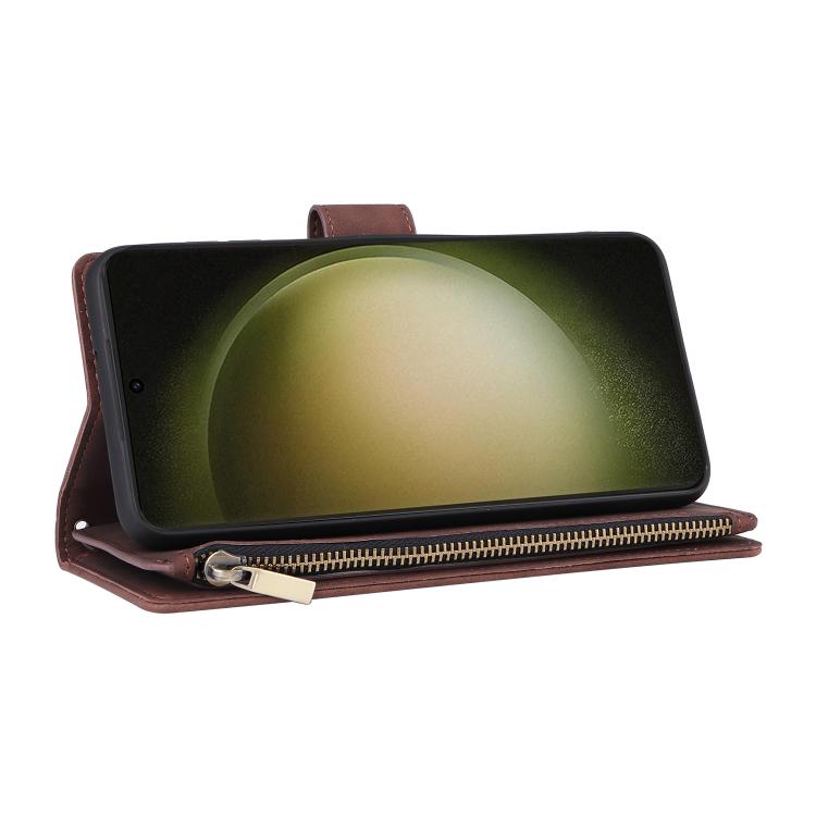 For Galaxy S23 FE 5G Multifunctional Frosted Zipper Wallet Leather Phone Case