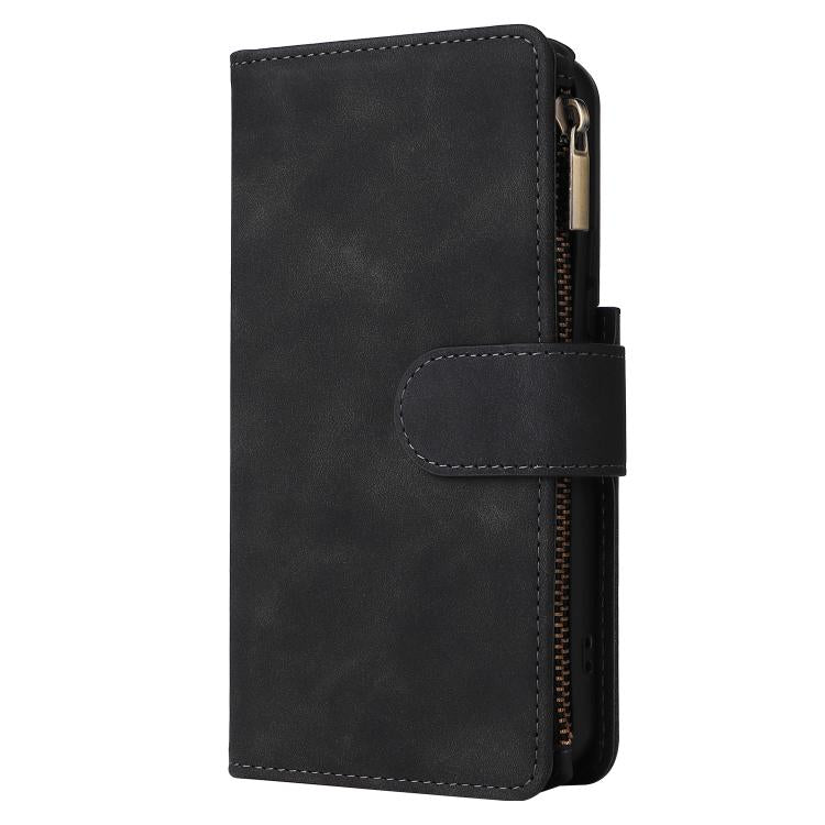 For Galaxy S22+ 5G Multifunctional Frosted Zipper Wallet Leather Phone Case