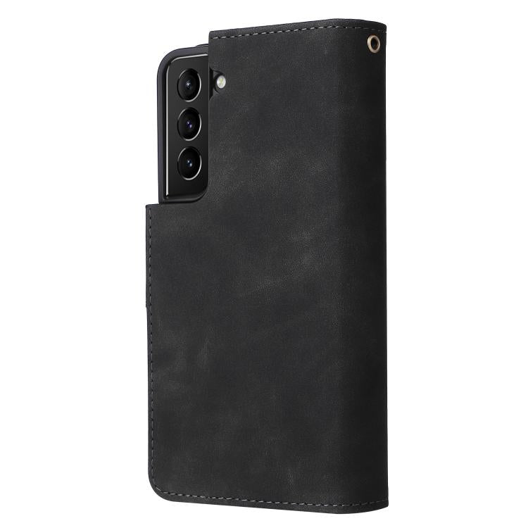For Galaxy S22+ 5G Multifunctional Frosted Zipper Wallet Leather Phone Case