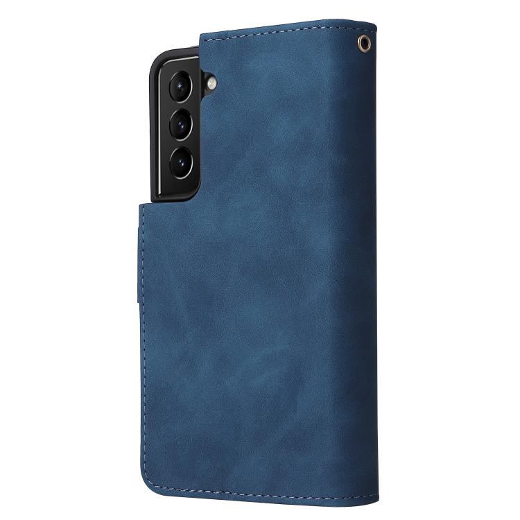 For Galaxy S22+ 5G Multifunctional Frosted Zipper Wallet Leather Phone Case