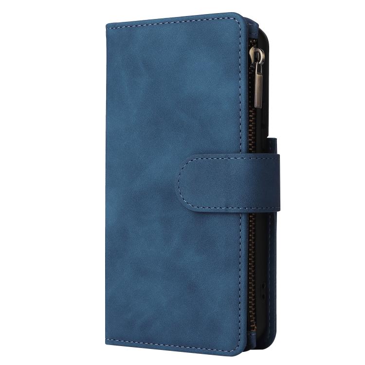 For Galaxy S22+ 5G Multifunctional Frosted Zipper Wallet Leather Phone Case