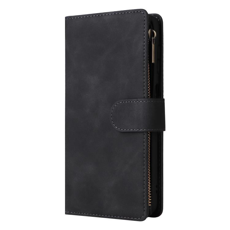 For Galaxy S25 FE 5G Multifunctional Frosted Zipper Wallet Leather Phone Case
