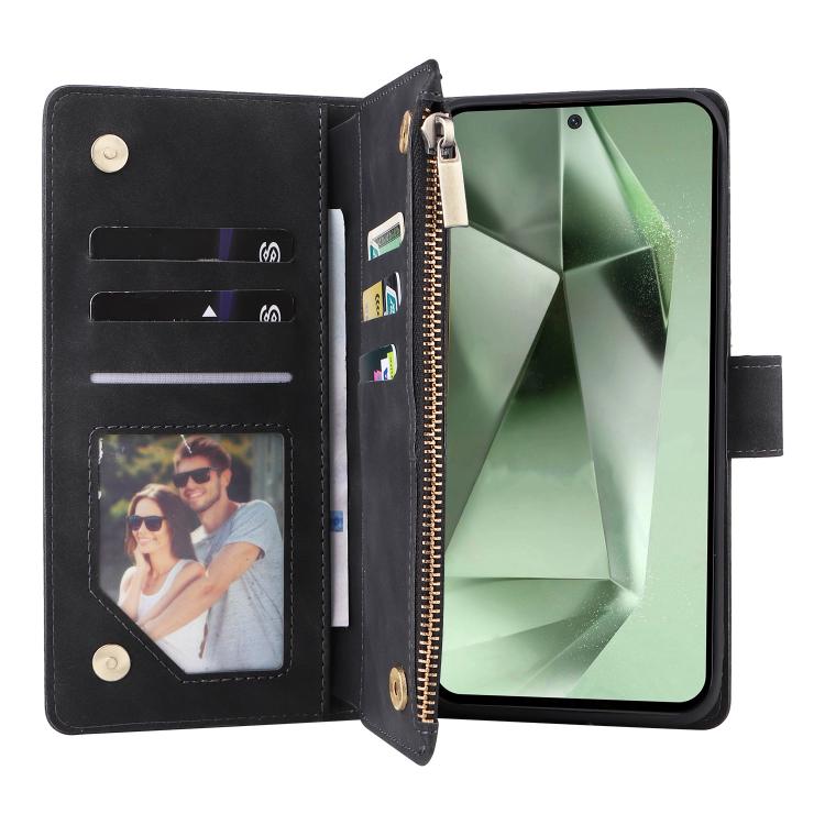 For Galaxy S25 FE 5G Multifunctional Frosted Zipper Wallet Leather Phone Case