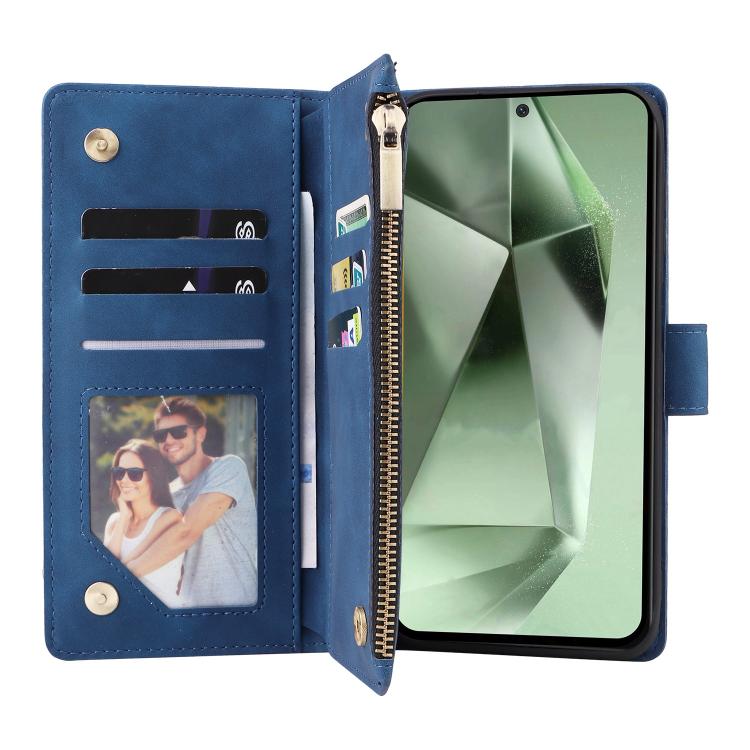 For Galaxy S25 FE 5G Multifunctional Frosted Zipper Wallet Leather Phone Case