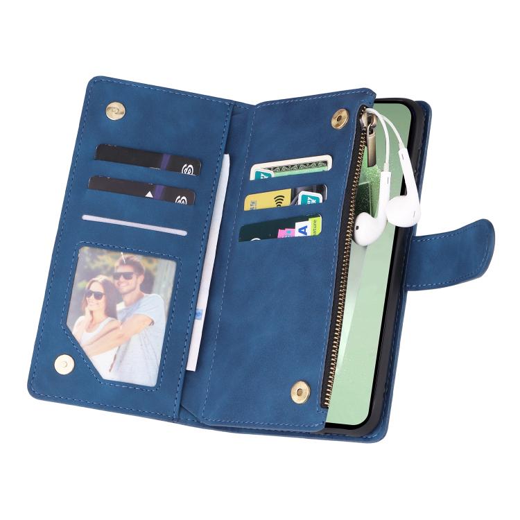 For Galaxy S25 FE 5G Multifunctional Frosted Zipper Wallet Leather Phone Case