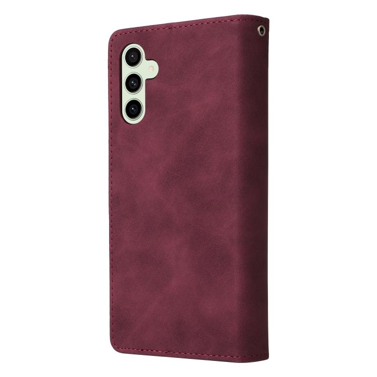 For Galaxy S25 FE 5G Multifunctional Frosted Zipper Wallet Leather Phone Case