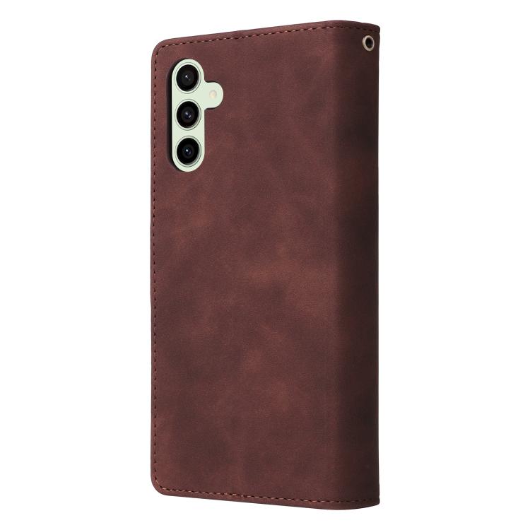 For Galaxy S25 FE 5G Multifunctional Frosted Zipper Wallet Leather Phone Case