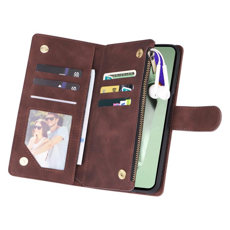 For Galaxy S25 FE 5G Multifunctional Frosted Zipper Wallet Leather Phone Case