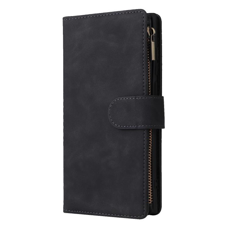 For Galaxy S26 Ultra 5G Multifunctional Frosted Zipper Wallet Leather Phone Case