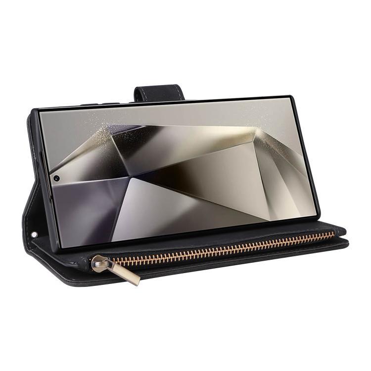 For Galaxy S26 Ultra 5G Multifunctional Frosted Zipper Wallet Leather Phone Case