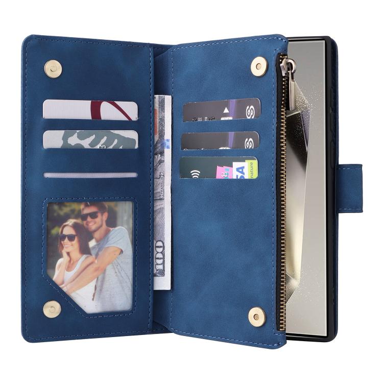 For Galaxy S26 Ultra 5G Multifunctional Frosted Zipper Wallet Leather Phone Case