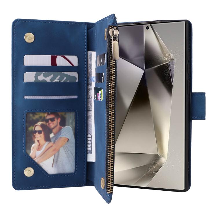 For Galaxy S26 Ultra 5G Multifunctional Frosted Zipper Wallet Leather Phone Case