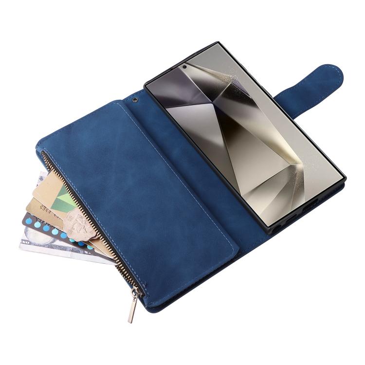 For Galaxy S26 Ultra 5G Multifunctional Frosted Zipper Wallet Leather Phone Case