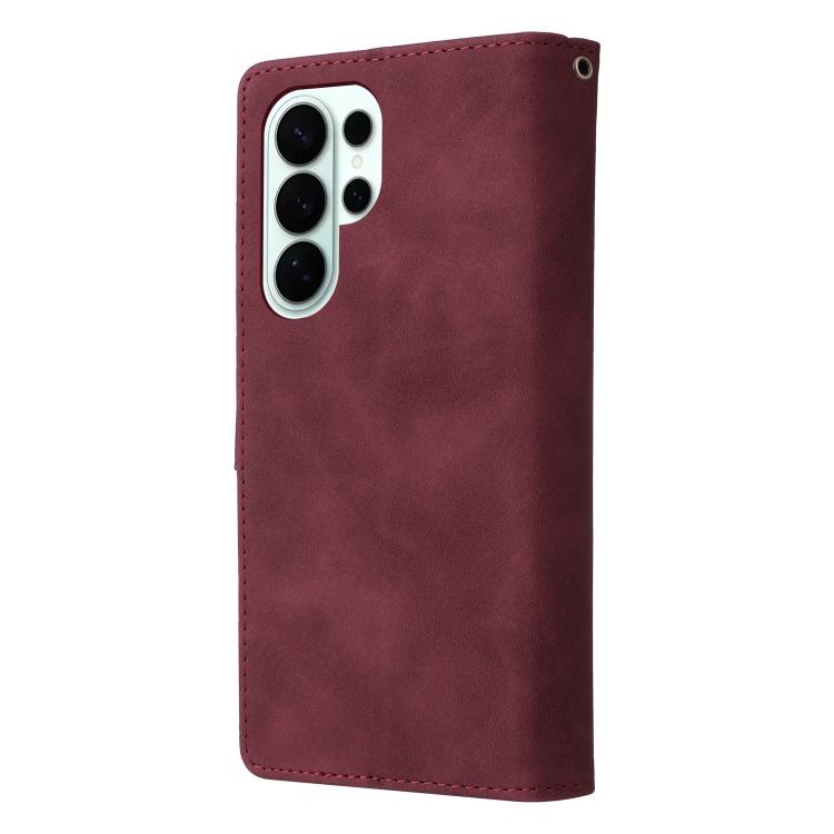 For Galaxy S26 Ultra 5G Multifunctional Frosted Zipper Wallet Leather Phone Case