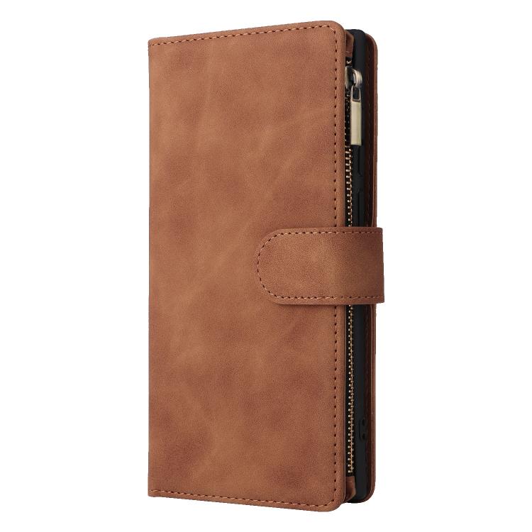 For Galaxy S26 Ultra 5G Multifunctional Frosted Zipper Wallet Leather Phone Case