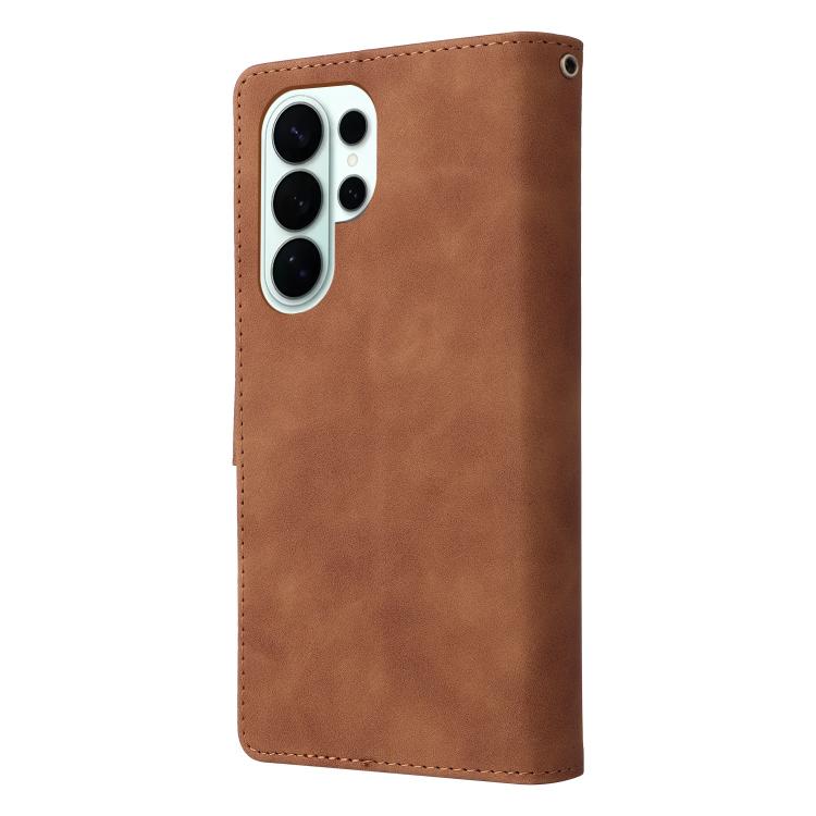 For Galaxy S26 Ultra 5G Multifunctional Frosted Zipper Wallet Leather Phone Case