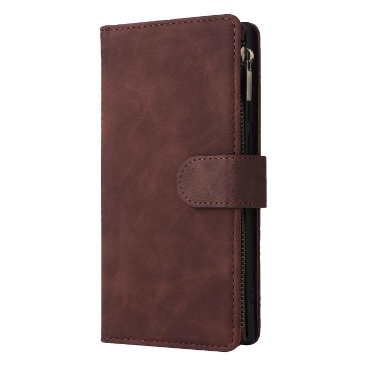 For Galaxy S26 Ultra 5G Multifunctional Frosted Zipper Wallet Leather Phone Case