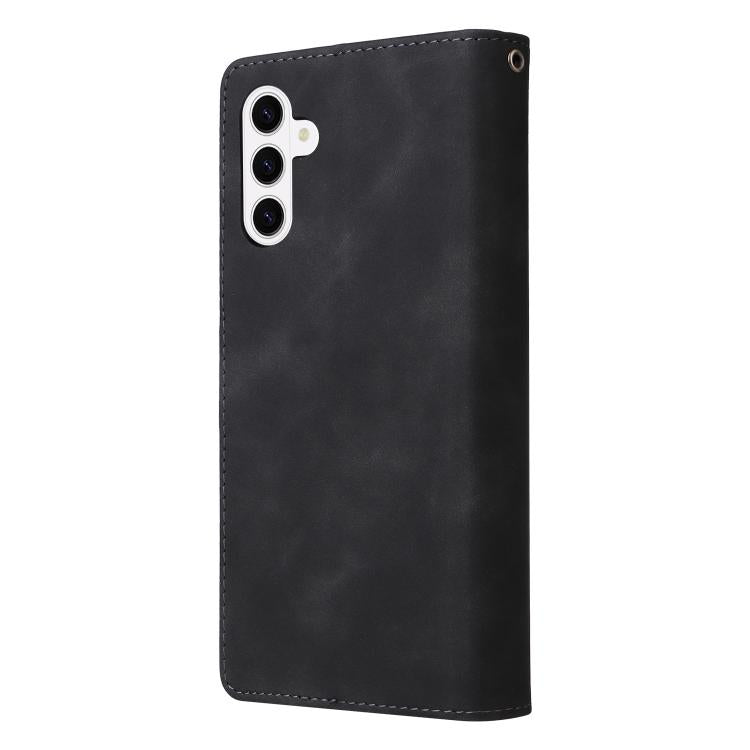For Galaxy S26 5G Multifunctional Frosted Zipper Wallet Leather Phone Case