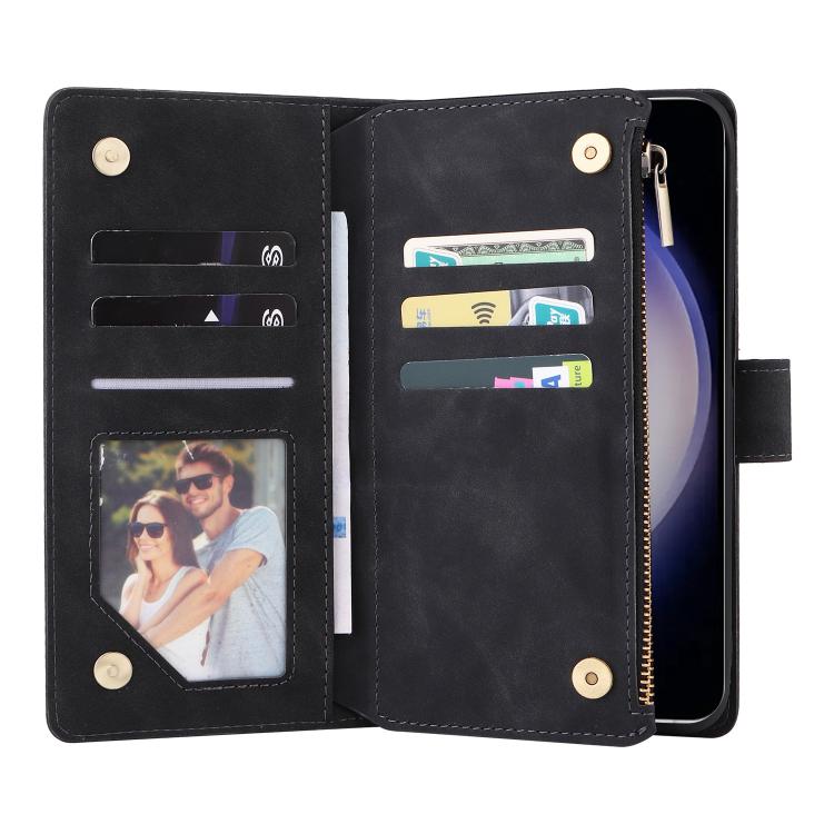 For Galaxy S26 5G Multifunctional Frosted Zipper Wallet Leather Phone Case